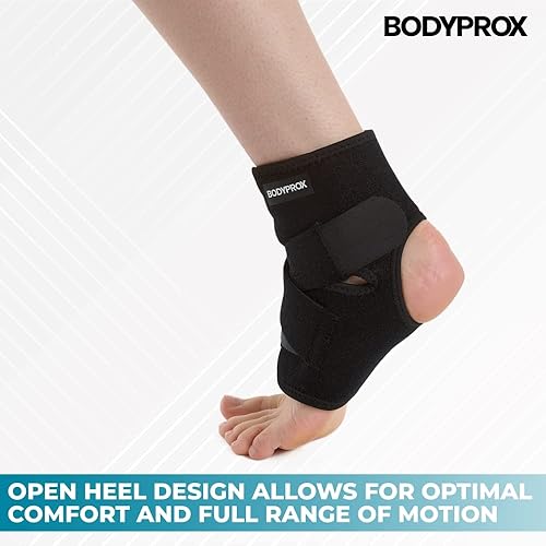 Bodyprox Ankle Support Brace, Breathable Neoprene Sleeve, Adjustable Wrap