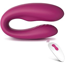 Couple Vibrator for Clitoral & G-Spot Stimulation with Dual Motors, Remote Control Clit Vibrator with 9 Powerful Vibration Patterns, Rechargeable Adult Sex Toys for Women Solo Play