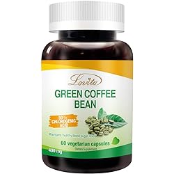 Lovita Green Coffee Bean Extract 1600mg, 4:1 Extract with 50% Chlorogenic Acids, 60 Vegetarian Capsules 2 Month Supply