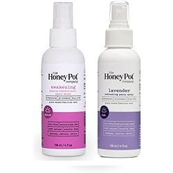 The Honey Pot Company Panty Spray 4 Oz Pack Of 2! Includes Lavender & Jasmine! Plant-Based and All Natural Feminine Spray! Refresh, Restore and Revive Feminine Care! Sulfate Free, Cruelty Free & Paraben Free
