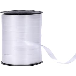 250 Yards Crimped Curling Ribbon, 38" Metallic Balloon String Roll Gift Wrapping Ribbonfor Gift Box Wrapping,Florist Flowers,Party Birthday Decorations,Christmas Decor. White