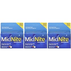 MidNite Sleep Aid for Occasional Sleeplessness, 30 Chewable Cherry Tablets Value Pack of 3