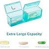 BUG HULL Pill Organizer 2 Times a Day, Large Weekly Pill Box AM PM, 7 Day Pill Case, Day and Night Vitamin Containers for Vitamins, Pill Holder for Supplements