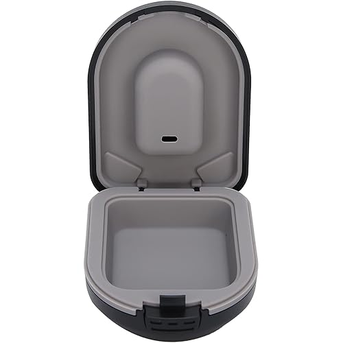 Hearing Aid Case, Portable Drop Resistance Hearing Aid Storage Box Waterproof Black Abs Hearing Box Hearing Aid Headset Accessory