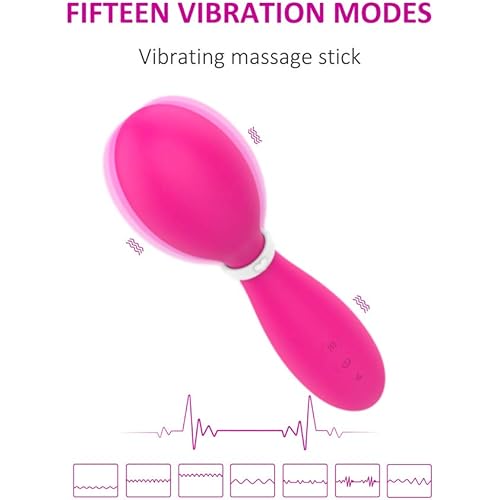 STIRLOVE Rechargeable Wand Massager, Wireless Vibration Handheld Personal Massager for Women 15 Powerful Patterns Perfect for Muscle Tension, Back Soreness, Neck Relief Pink