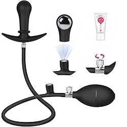 UTIMI Inflatable Butt Plug with Detachable Needle & Anal Sex Toys for Man and Women, Steel Ball Included
