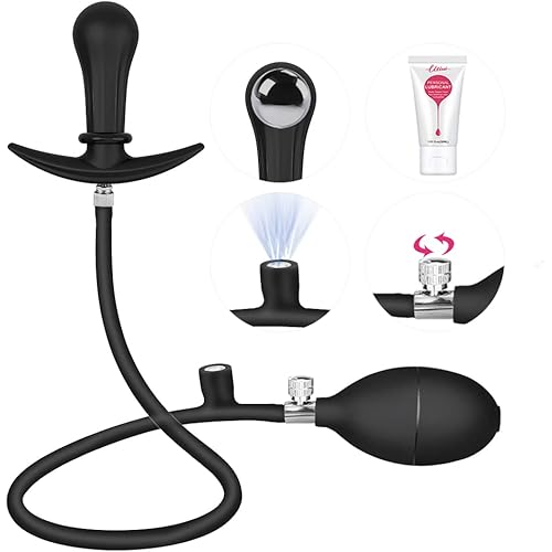 Anal Bead Anal Sex Toys with Safe Pull Ring & Inflatable Butt Plug with Detachable Needle