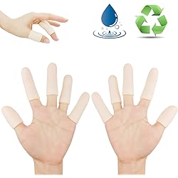 Finger Cots, Gel Finger Protectors, 14PCS Finger Bandage, Finger Tips Great for Finger Cracking, Finger Trigger, Finger Arthritis, Latex-Free, Reusable
