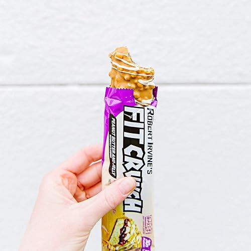 FITCRUNCH Snack Size Protein Bars, Designed by Robert Irvine, World’s Only 6-Layer Baked Bar, Just 3g of Sugar & Soft Cake Core 18 Count, Peanut Butter and Jelly