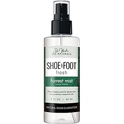 Shoe and Foot Deodorizing Spray Mist, 2 fl oz 60 ml, Powerful All Natural Odor Eliminator Spray with Mint, Thyme, Citrus & Tea Tree Oil Detox – Essential Oil Based Great for Skin, Hypoallergenic