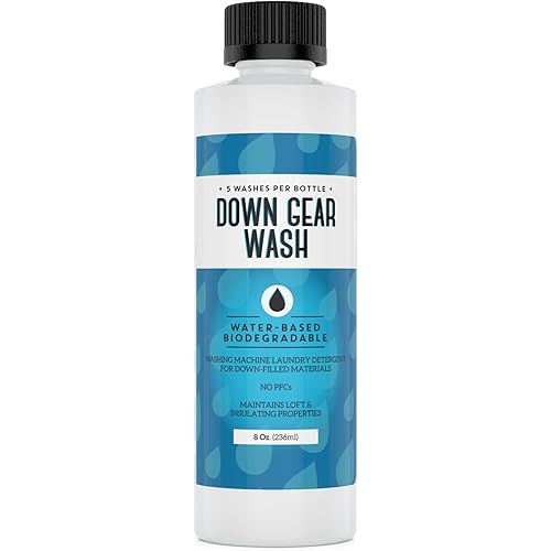 5 Loads] Concentrated Down Wash Detergent for Restored Loft & Warmth - Down Detergent for Coats to Improve Water Repellency - High-Performance Detergent For Down Jacket and More - USA Made - 8 oz