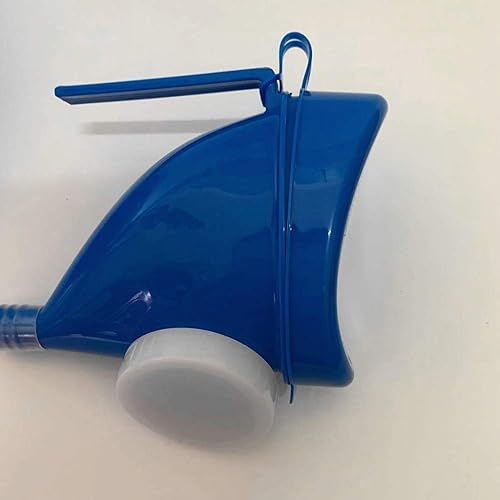 YUMSUM Unisex Female or Male Bed Urinal Universal Potty Pee Bottle Collector Travel Toilet 2000ML with Lid and 1.3M Drain Hose L Female Blue