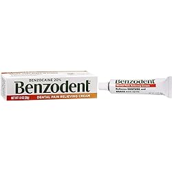 Benzodent Dental Pain Relieving Cream Topical Anesthetic, 1 Ounce Tube