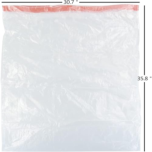 Yuright 30 Gallon Clear Lawn and Leaf Garbage bags with Drawstring, 60 Counts
