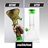 Ooze Resolution Glass Cleaner Bundle 1 Gel Pack, Caps, Wire Brush Cleaners Liquid Cleaning Solution - Glass Plugs - Glass Cleaning Brush - Glass Cleaner Tool Green