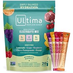 Ultima Replenisher Electrolyte Hydration Powder Variety, 20 Count Pouch Pack of 1