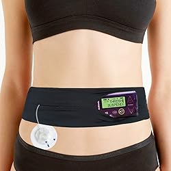 DiaBelt Kids Insulin Pump Belt with Slits Pouch for Diabetic Pump Adjustable Waist Band T1D No-Bounce Medical Holder Accessories for CGM Tubing Epipen Boys Girls Black