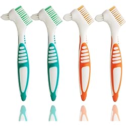 GXXMEI 4PCS Denture Brush Toothbrush Denture Toothbrush Brush Cleaning Brush for False Teeth Cleaning