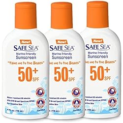 Safe Sea SPF50 Coral Safe Sunscreen Lotion | 4 oz. Bottle | Jellyfish and Sea Lice Sting Protective Lotion | For Sensitive Skin | Biodegradable | Very Water Resistant