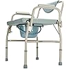 Mefeir Bedside Commode Chair 550 Lbs Heavy Duty Drop Arm Medical, Homecare Toilet Seat with Safety Steel Frame, 6 Quart Capacity Pail, Adjustable Height Support Tool-Free Assembly
