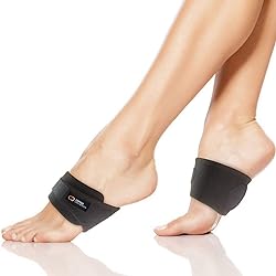 Copper Compression Adjustable Padded Arch Support - 2 Plantar Fasciitis BracesSleeves. Foot Care, Heel Spurs, Feet Pain Relief, Flat & Fallen Arches, High Arch, Flat Feet 1 Pair - One Size Fits All