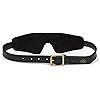 Fifty Shades of Grey Bound To You Blindfold - Faux Leather Blindfold with Antique Gold Buckles - Adjustable Sexy Blindfold with Soft Lining - Black