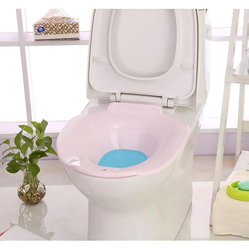 LoveinDIY Plastic Sitzs Bath Basin Toilet Soaking Hip Bath Tub for Pregnant Women - Pink