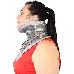 Cervical Neck Air Traction Collar and Stretcher- Relief for Neck and Shoulder Pain, Tension, Strain, or Pinched Nerves, Plus Improves Spine Alignment and Posture; Fully Adjustable by Brace Direct