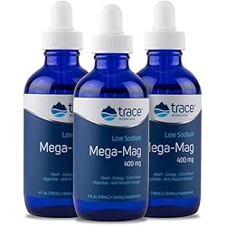 Trace Minerals Liquid Mega-Mag 4 oz 3 Pack | Magnesium, Supports Blood Pressure Hypertension, Heart Health, Calm Mood | Digestion, Muscle Cramps, Spasms, Better Sleep, Aids Chronic Headaches, Immune