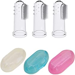 Baby Finger Toothbrush for Training Teething - Infant & Toddles & Lids Teeth Brush Soft Babies Toothbrushes Oral Cleaning Massager to Train Your Child Healthy Oral Habits -3 PCS