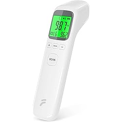 Thermometer for Adults and Kids, No-Touch Forehead Thermometer with Object Mode Function,Fever Alert and 32 Set Memory Recall,Instant Accurate Reading Digital Baby Thermometer for Fever