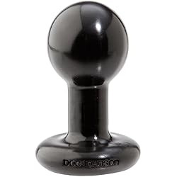 Doc Johnson Classic - Round Butt Plug - 1.8 Inch Diameter - Small - Black