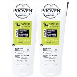 Proven Insect Repellent Lotion – Protects Against Mosquitoes, Ticks and Flies - 6 oz, Odorless 2-Pack