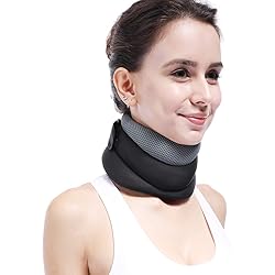 TANDCF V Neck Support Brace 3-Layered Curve Rising Adjustable Neck Support Brace Relieves Pain & Spine Pressure,Breathable Sponge Cervical Collar Brace for Men and WomenBlue-Grey
