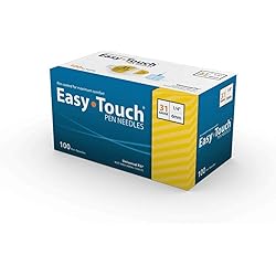 Easy Touch Insulin Pen Needles 31G, 14-Inch 6mm, Box of 100