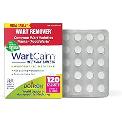Boiron WartCalm for Painless Wart Removal on Hands, Knees, Plantar Feet, and Other Bodily Warts for Adults & Children Ages 2 120 Count 2 Pack of 60