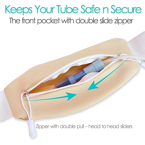 Peritoneal Dialysis Belt PD Catheter Transfer Set Holder Large Pocket G-Tube Abdominal Peg Feeding Tube Belts Supplies for Adults Women Men