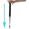 Aluminum Telescopic Blind Cane with Rolling Tip 28cm-150cm 11 inch-59 inch ，with 2 Tips Black Handle