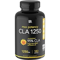Max Potency CLA 1250 180 Softgels with 95% Active Conjugated Linoleic Acid | Weight Management Supplement for Men and Women | Non-GMO, Soy & Gluten Free