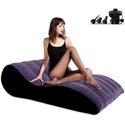 SAYAROX Sex Furniture for Bedroom Games Multifunctional Inflatable Sofa Bed Couples Pleasure Wedge Pillow Posture Cushion Sex Items Chair for Women Portable Flocking seat Yoga Position PVC Pillows