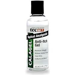 Tecnu Calagel Anti-Itch Gel, Maximum Strength, Itch Relief and Pain Relief for Rashes, Bug Bites, Stings and Minor Burns, Sunburn Relief, 6 oz, Clear LIB375040