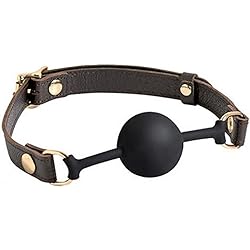Spartacus Silicone Ball Gag - Brown Leather Strap 43mm Ball