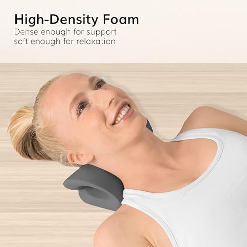 BraceAbility Cervical Neck Stretcher - Posture Corrector and Stiff, Sore, or Tight Shoulder Muscle Relaxer Chiropractic Pillow for TMJ Pain, Tension Headache Migraine Relief, Pinched Nerve Treatment