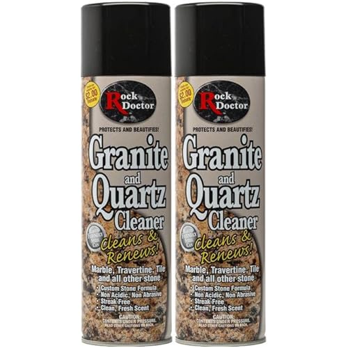 Rock Doctor Granite Cleaner - Cleans& Renews Surfaces - 18 oz Surface Cleaner Spray, GraniteMarble Countertop Cleaner, Cleaning Spray for Vanity, Table Top, Kitchen Counters, Stone Surfaces 2Pack