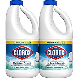 Clorox Splash-Less Bleach, Concentrated Formula, Clean Linen, 40 Ounce Bottle - Pack of 2 Package May Vary