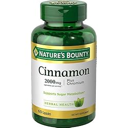 Nature's Bounty Cinnamon plus Chromium -- 2000 mg - 60 Capsules - 2pc
