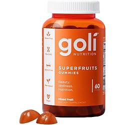 Goli SuperFruits Beauty Gummy Vitamin - 60 Count - Collagen-P Ingredients. Radiate. Rejuvenate. Refresh - Mixed Fruit, Vegan, Plant-Based, Non-GMO, Gluten-Free & Gelatin Free