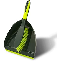 Pine-Sol Mini Dustpan and Brush Set | Nesting Snap-On Design | Portable, Compact Dust Pan and Hand Broom for Cleaning with Rubber Grip Edge, Green