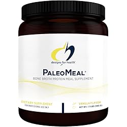 Designs for Health PaleoMeal - Bone Broth Protein Powder with 17g Protein, Meal Replacement Shake Dietary Supplement with Active Folate Chelated Minerals, Vanilla 15 Servings 480g