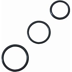 Rubber cock ring set - black pack of 3